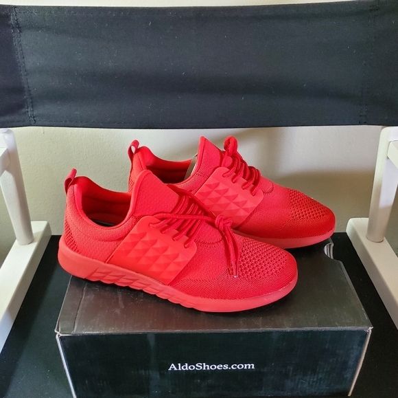 aldo red tennis shoes